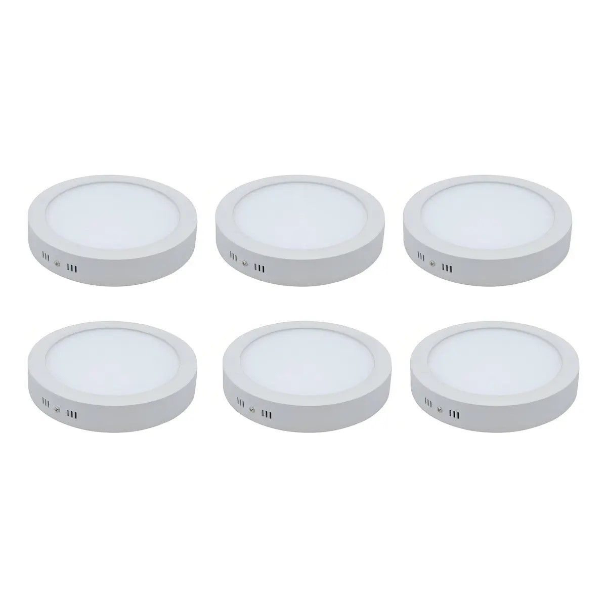 GENERICO - Pack 6 Plafones Led Redondos 18W 5500K Aluminio Blanco Para Techo BELUG