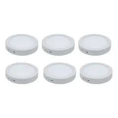 GENERICO - Pack 6 Plafones Led Redondos 18W 5500K Aluminio Blanco Para Techo BELUG