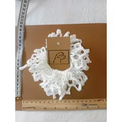 GENERICO - Scrunchie - Colet tejido a crochet para el cabello - blanco