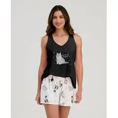 ST EVEN - Pijama Dos Piezas Mujer Algodón Tela Estampada