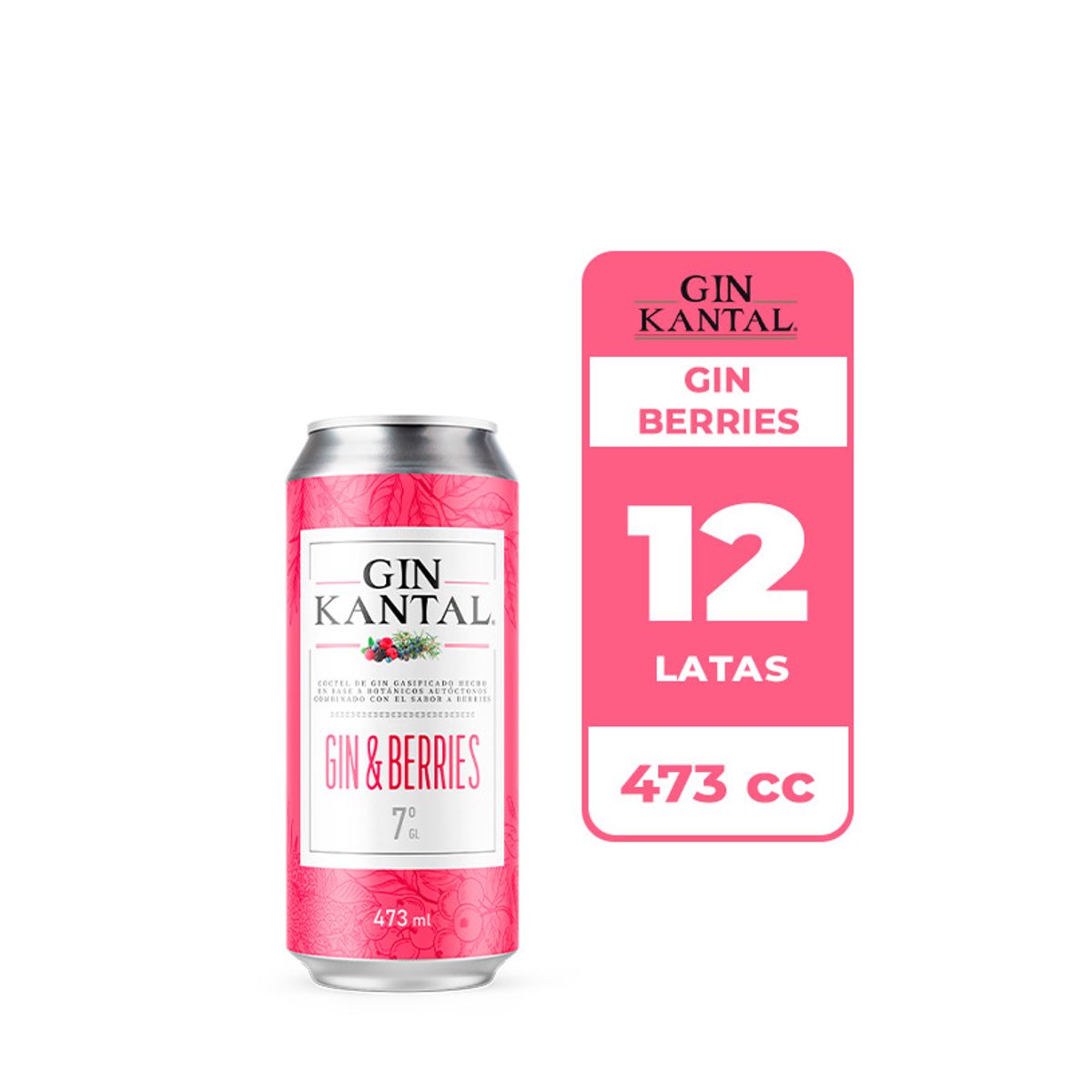 KANTAL - 12x Cóctel Kantal Gin Berries 7° Lata 473cc