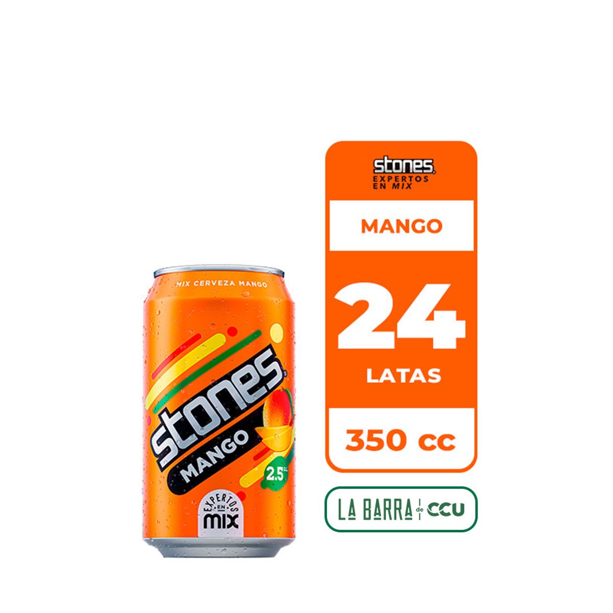 STONES - 24x Cerveza Mango Stones 2.5° Lata 350cc
