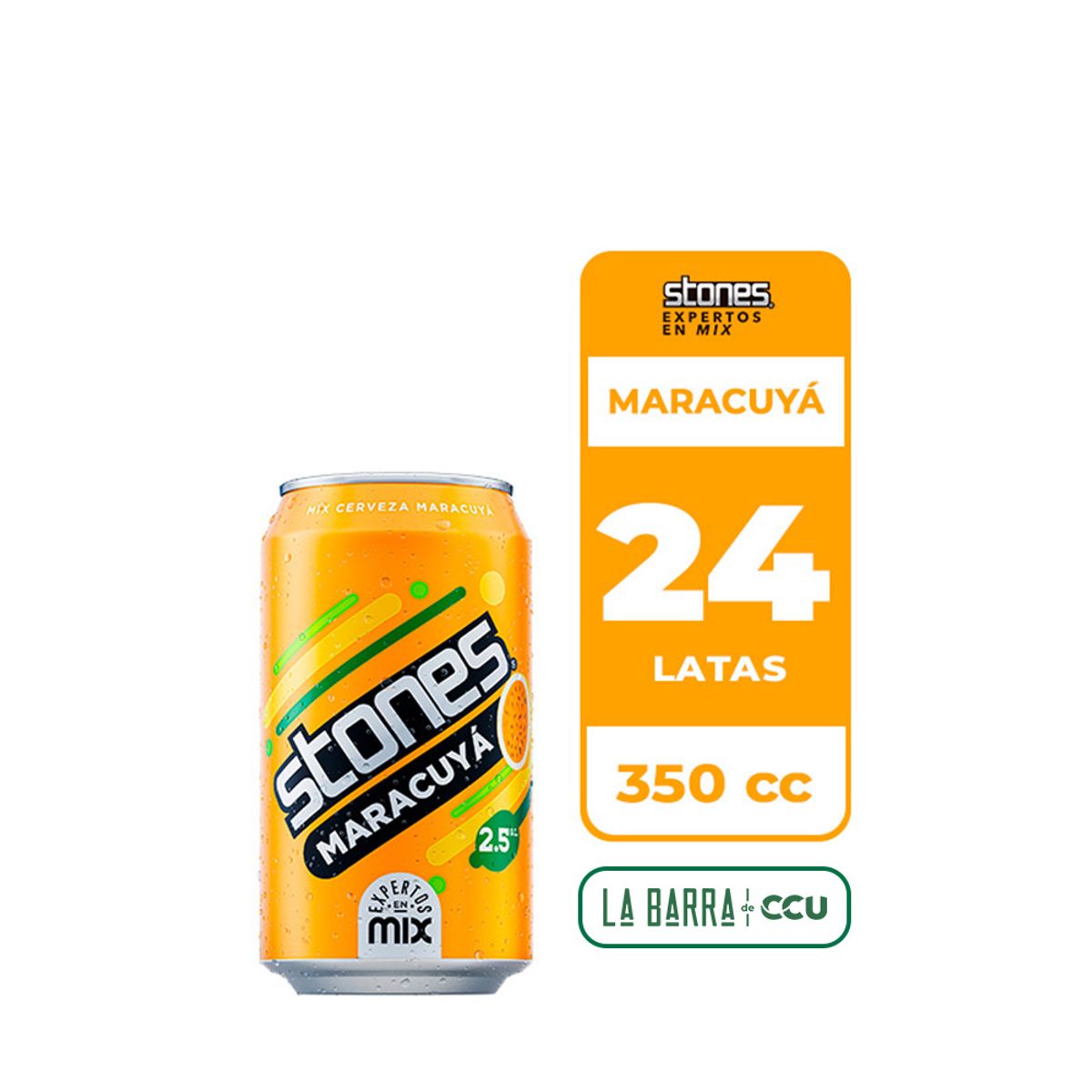 STONES - 24x Cerveza Maracuyá Stones 2.5° Lata 350cc