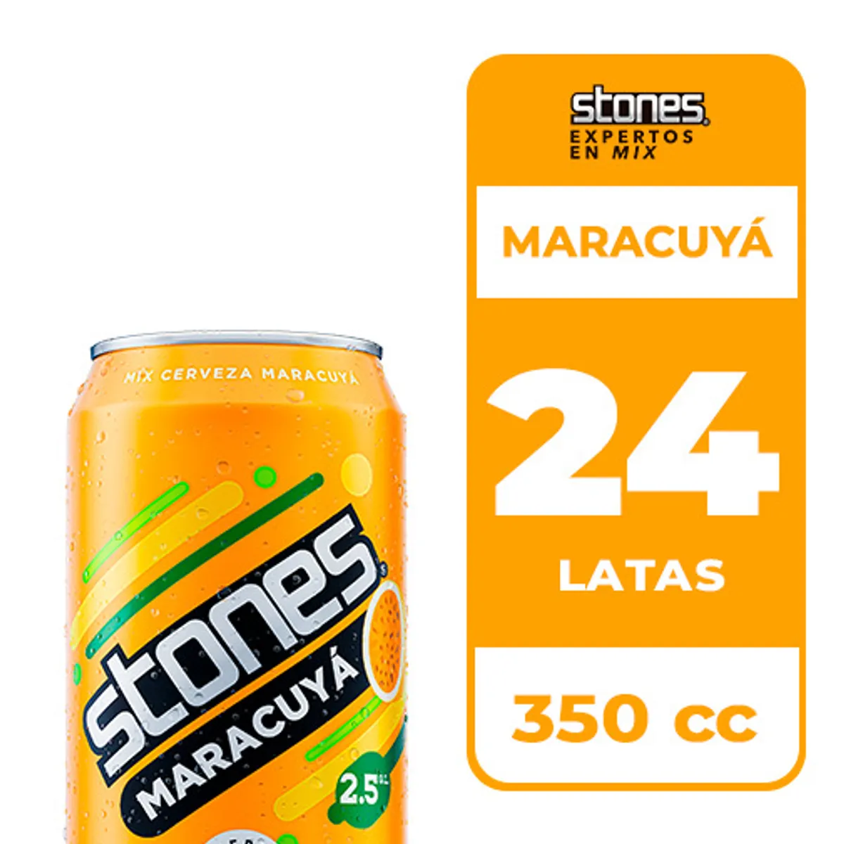 STONES - 24x Cerveza Maracuyá Stones 2.5° Lata 350cc