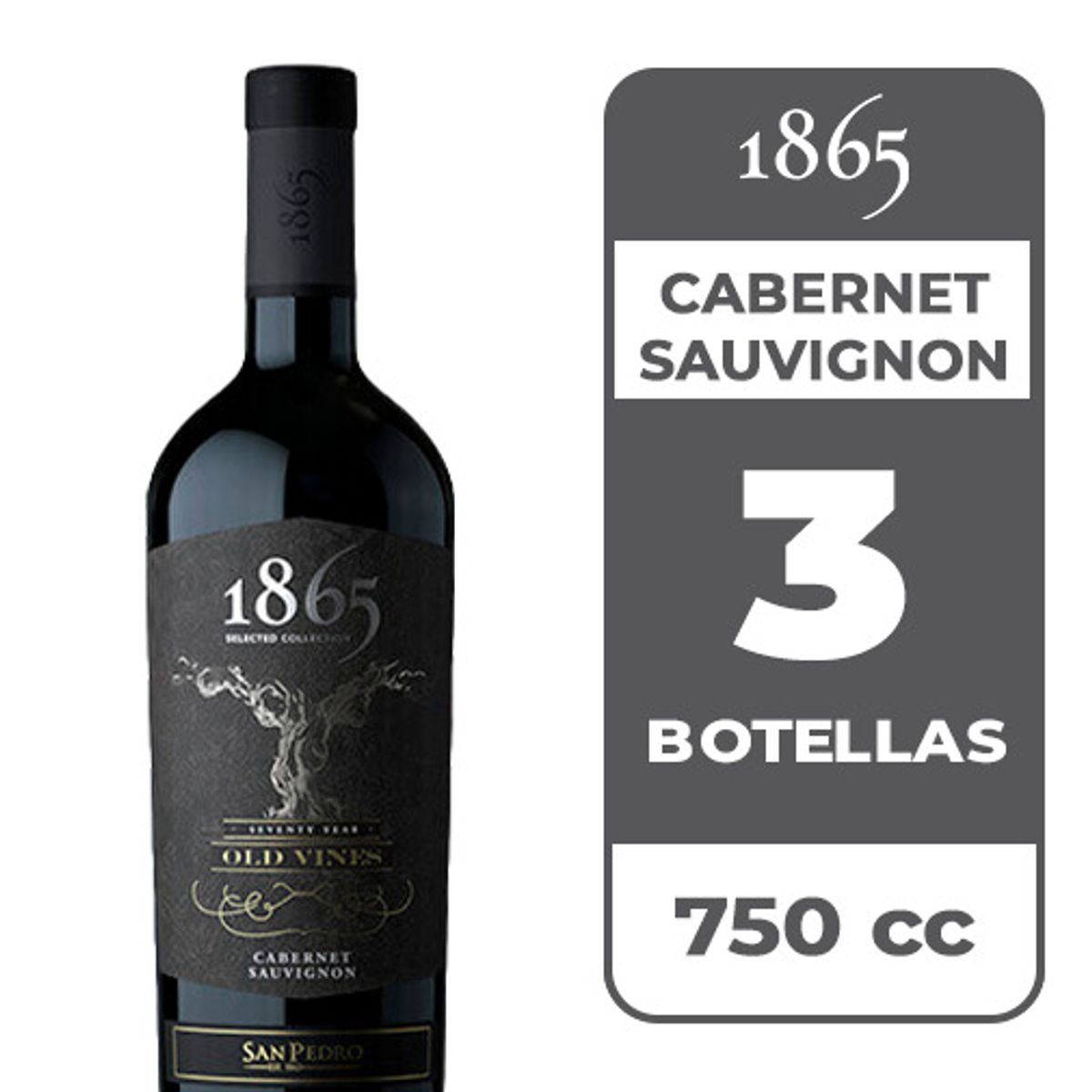 1865 - 3x Vino 1865 Old Vines Cabernet Sauvignon 750cc