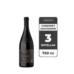 TARAPACA - 3x Vino Tarapacá Gran Reserva Etiqueta Negra Cabernet Sauvignon 750cc
