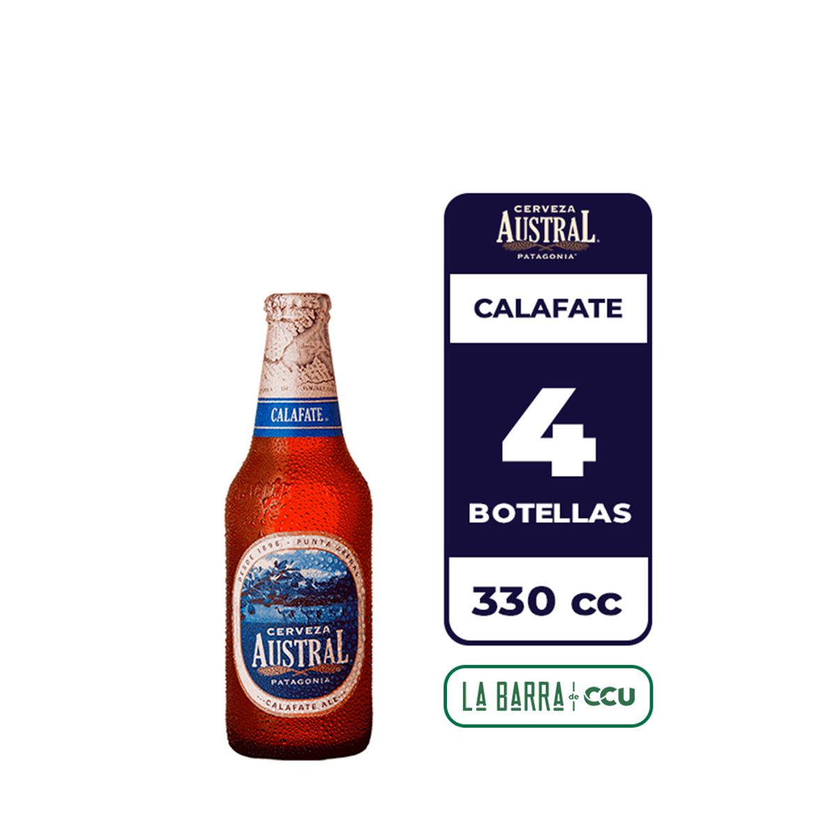 AUSTRAL - 4x Cerveza Austral Calafate 5.0° Botella 330cc