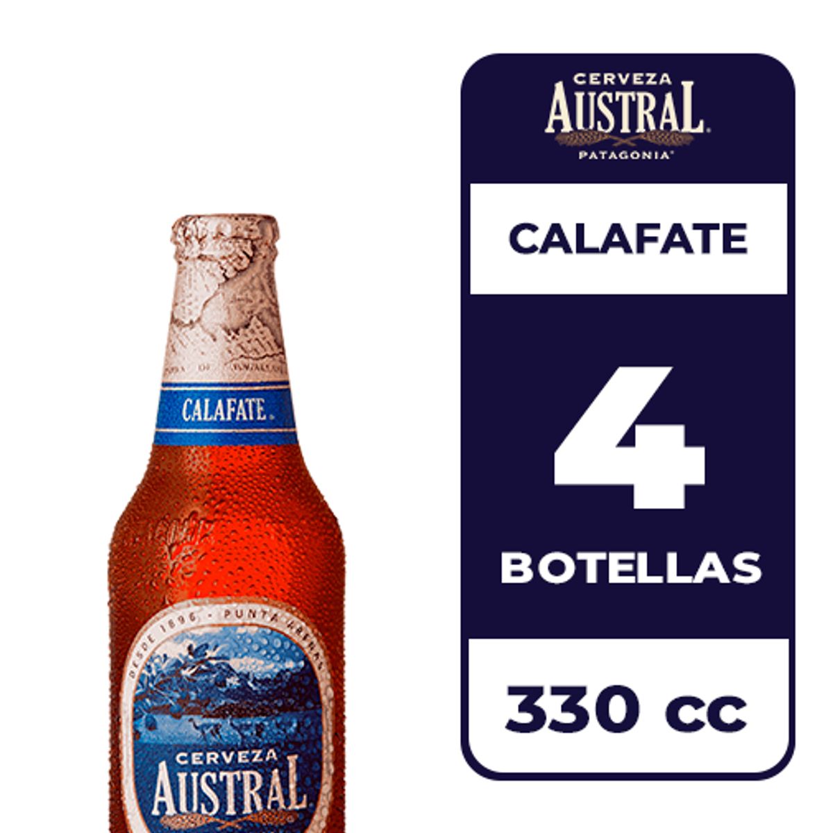 AUSTRAL - 4x Cerveza Austral Calafate 5.0° Botella 330cc