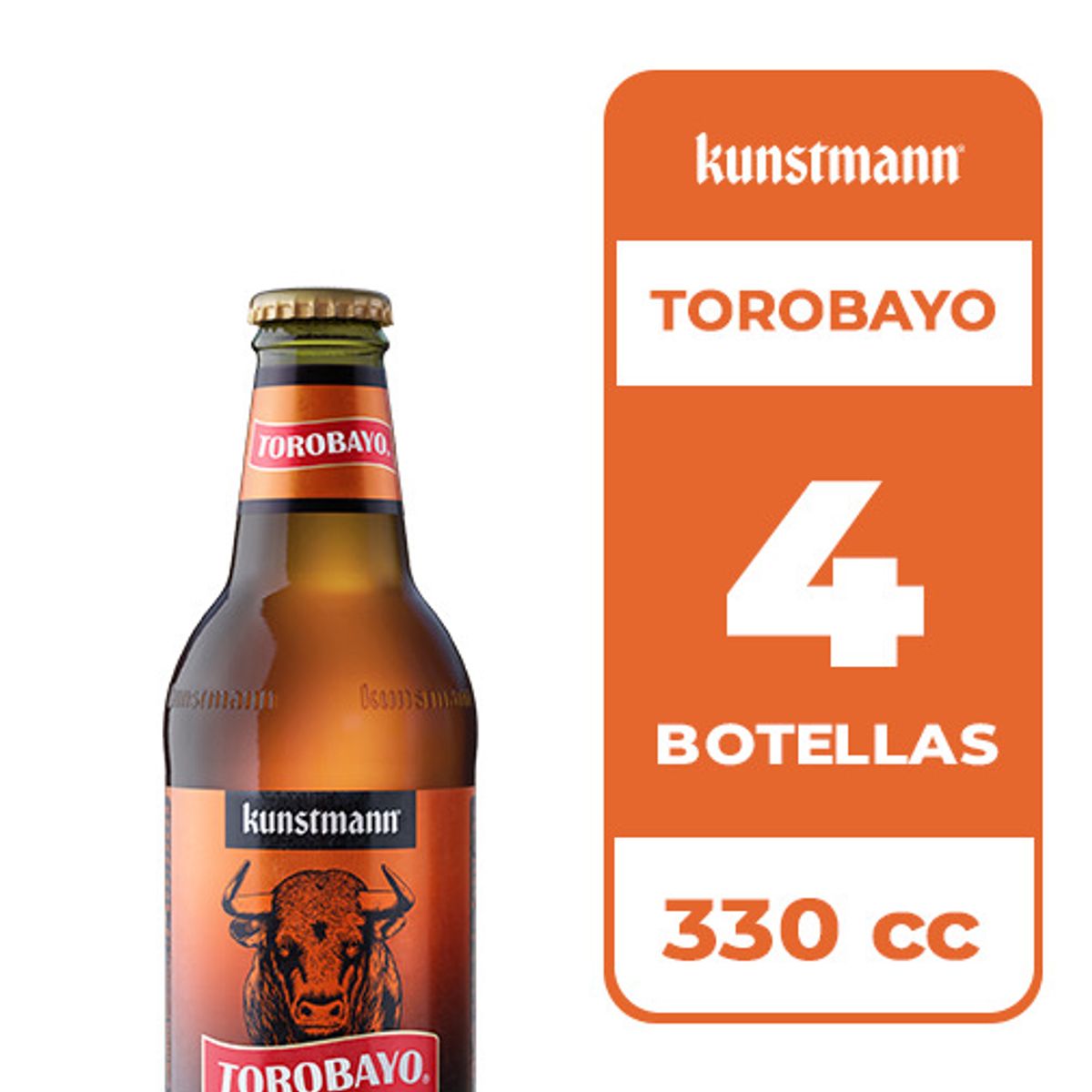 KUNSTMANN - 4x Cerveza Kunstmann Torobayo 5.0° Botella 330cc