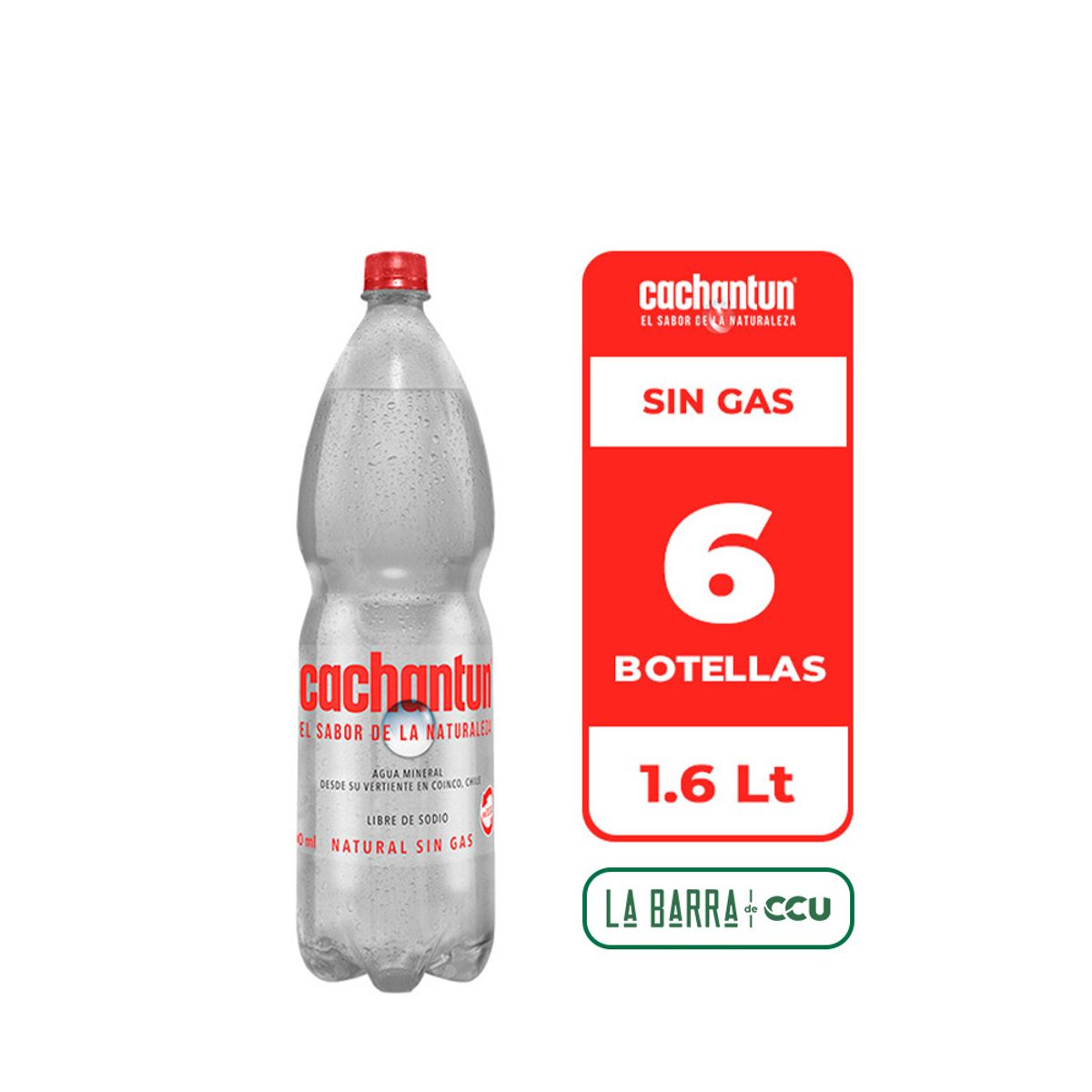 CACHANTUN - 6x Agua Mineral Cachantun Sin Gas 1.6L