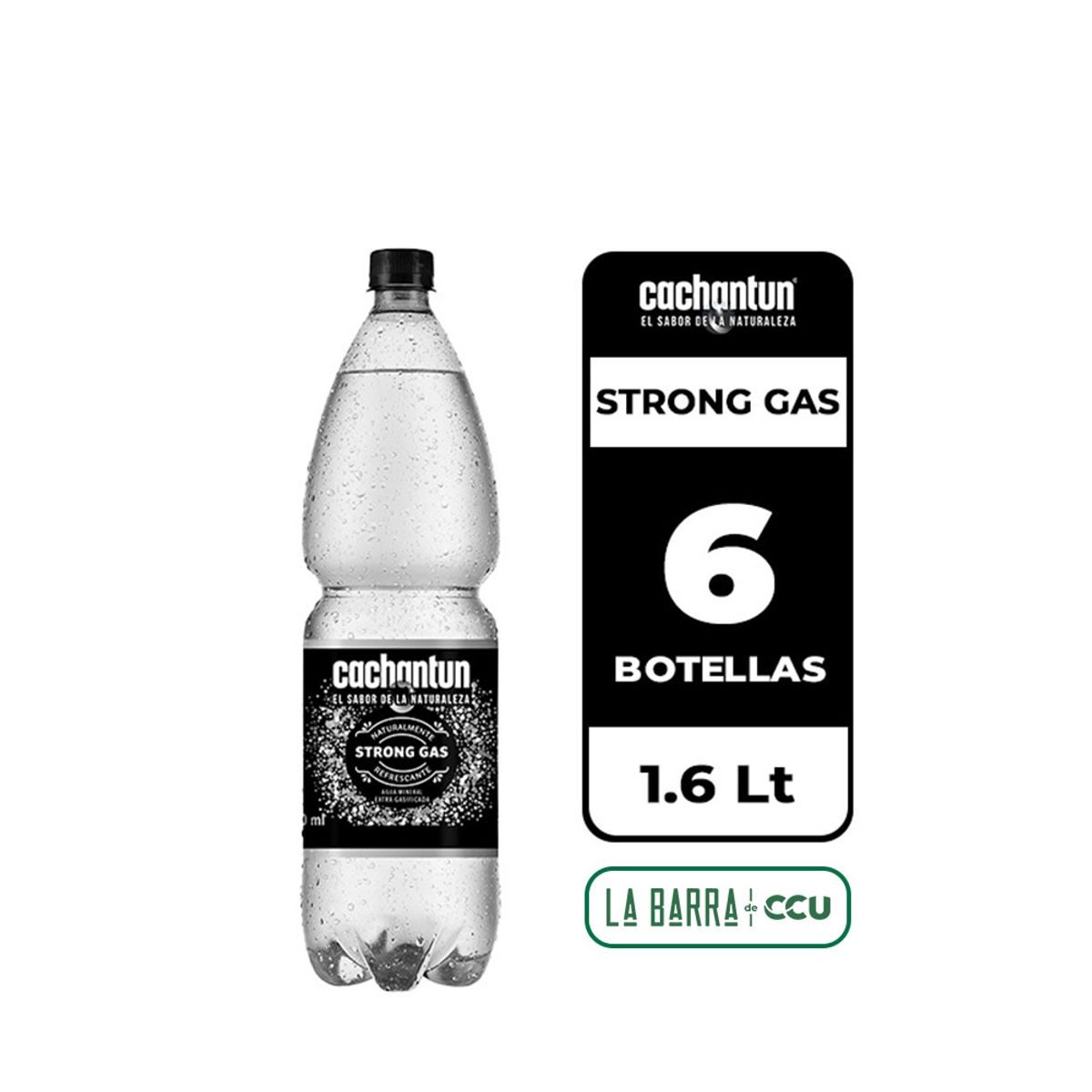 CACHANTUN - 6x Agua Mineral Cachantun Strong Gas 1.6L