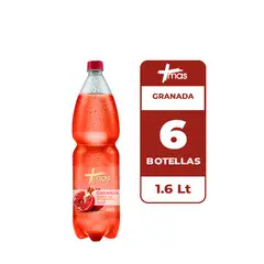 CCU - 6x Agua Saborizada Mas Granada Botella 1.6L