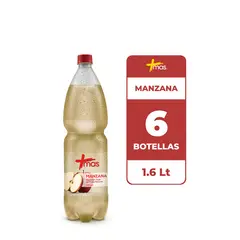 CCU - 6x Agua Saborizada Mas Manzana Botella 1.6L