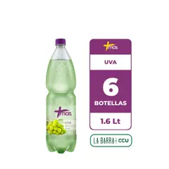 CCU - 6x Agua Saborizada Mas Uva Botella 1.6L