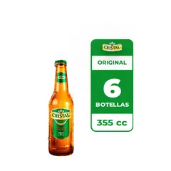 CRISTAL - 6x Cerveza 4.6° Botella 355cc