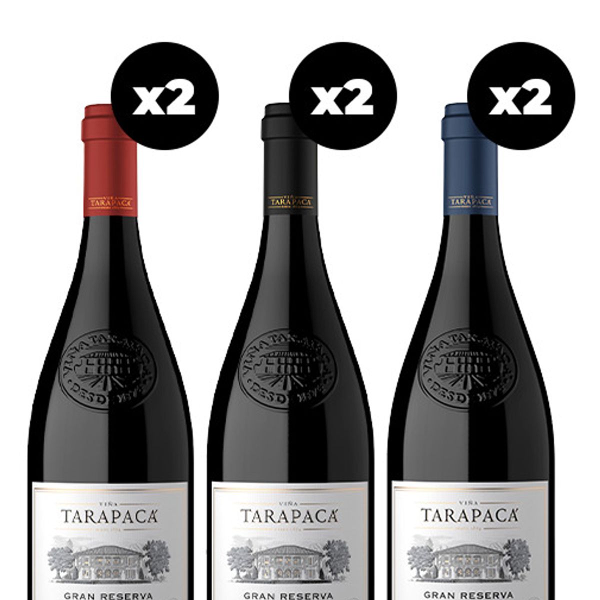 TARAPACA - 6x Vinos Tarapacá Gran Reserva Cepas 750cc