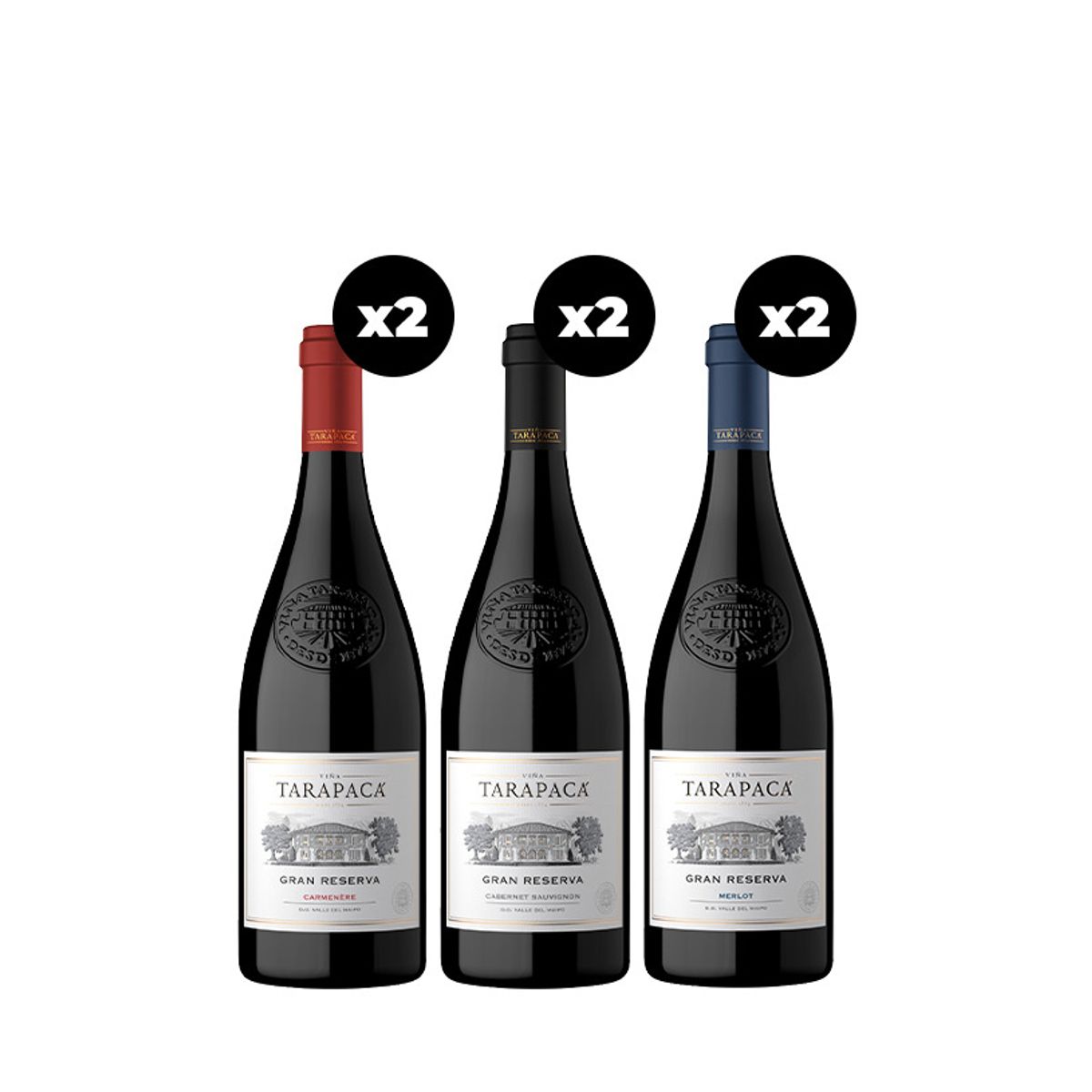 TARAPACA - 6x Vinos Tarapacá Gran Reserva Cepas 750cc