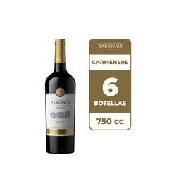 TARAPACA - 6x Vino Tarapacá Reserva Carmenere 750cc