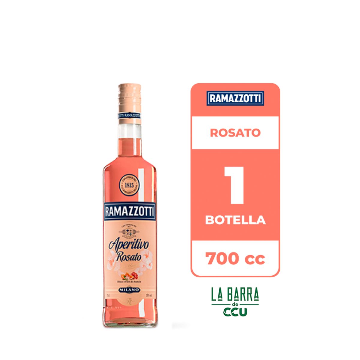 RAMAZZOTTI - Aperitivo Ramazzotti Rosato 15° 700cc