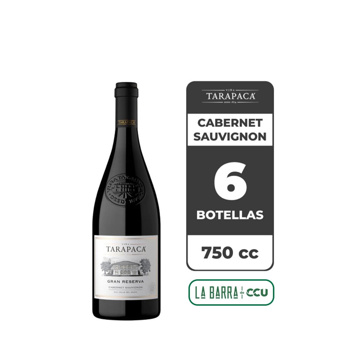 TARAPACA - 6x Vino Tarapacá Gran Reserva Cabernet Sauvignon 750cc