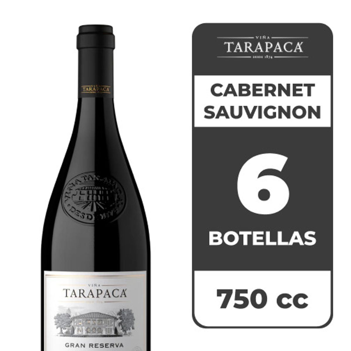 TARAPACA - 6x Vino Tarapacá Gran Reserva Cabernet Sauvignon 750cc