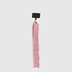 LOUNGE - Strap Colgante Celular Mujer Denim Desflecado Rosado