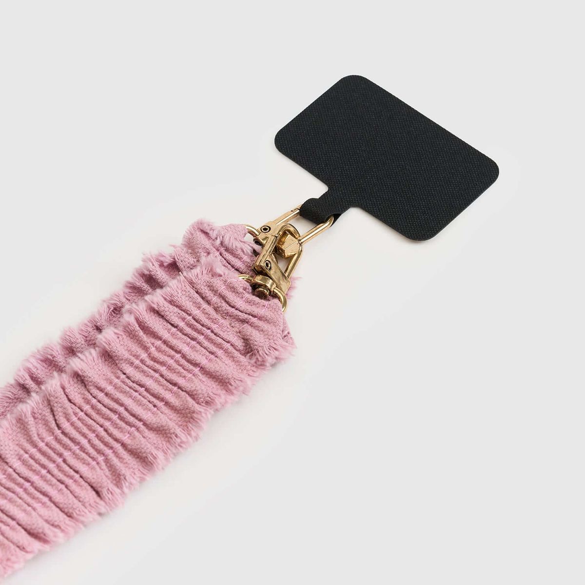 LOUNGE - Strap Colgante Celular Mujer Denim Desflecado Rosado