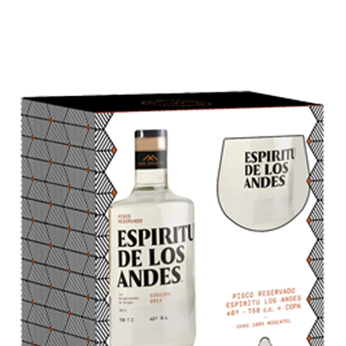 ESPIRITU DE LOS ANDES - Pisco Espíritu De Los Andes 40° 750cc + Copa