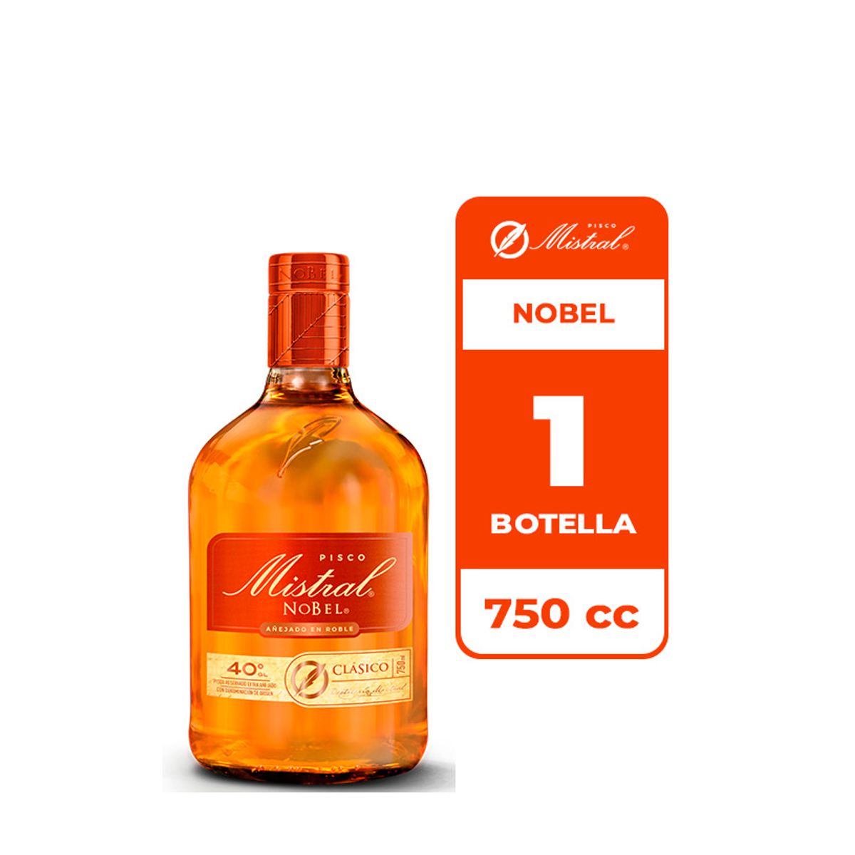 MISTRAL - Pisco Mistral Nobel 40° 750cc