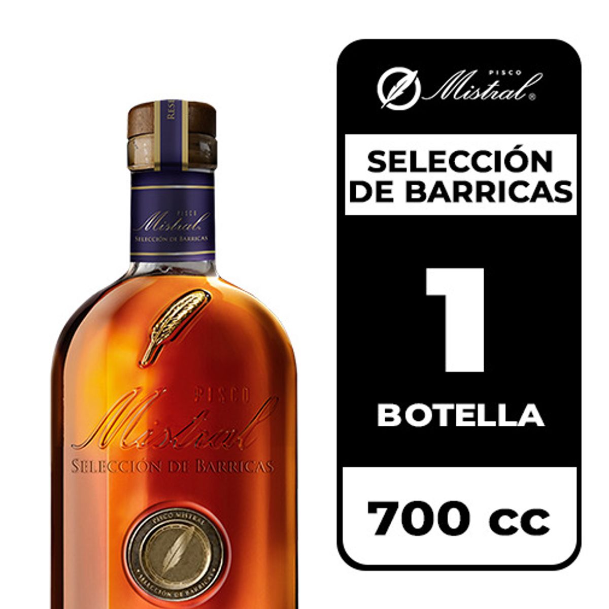 MISTRAL - Pisco Mistral Selección De Barricas 40° 700cc