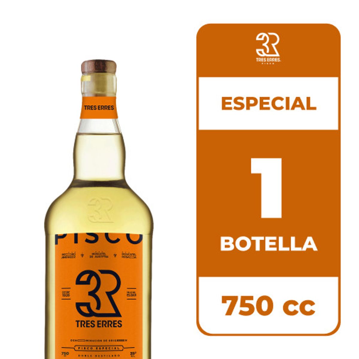 TRES ERRES - Pisco Tres Erres 35° 750cc
