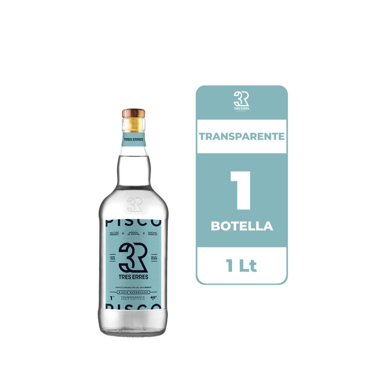 TRES ERRES - Pisco Tres Erres 40° Transparente 1L