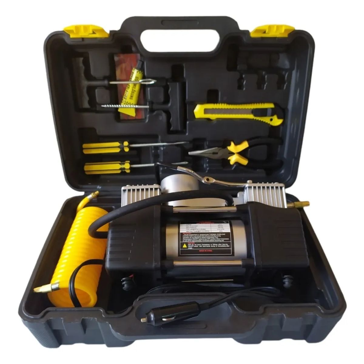 GENERICO - COMPRESOR DE AIRE PORTATIL 150 PSI 12V CARRO MOTO