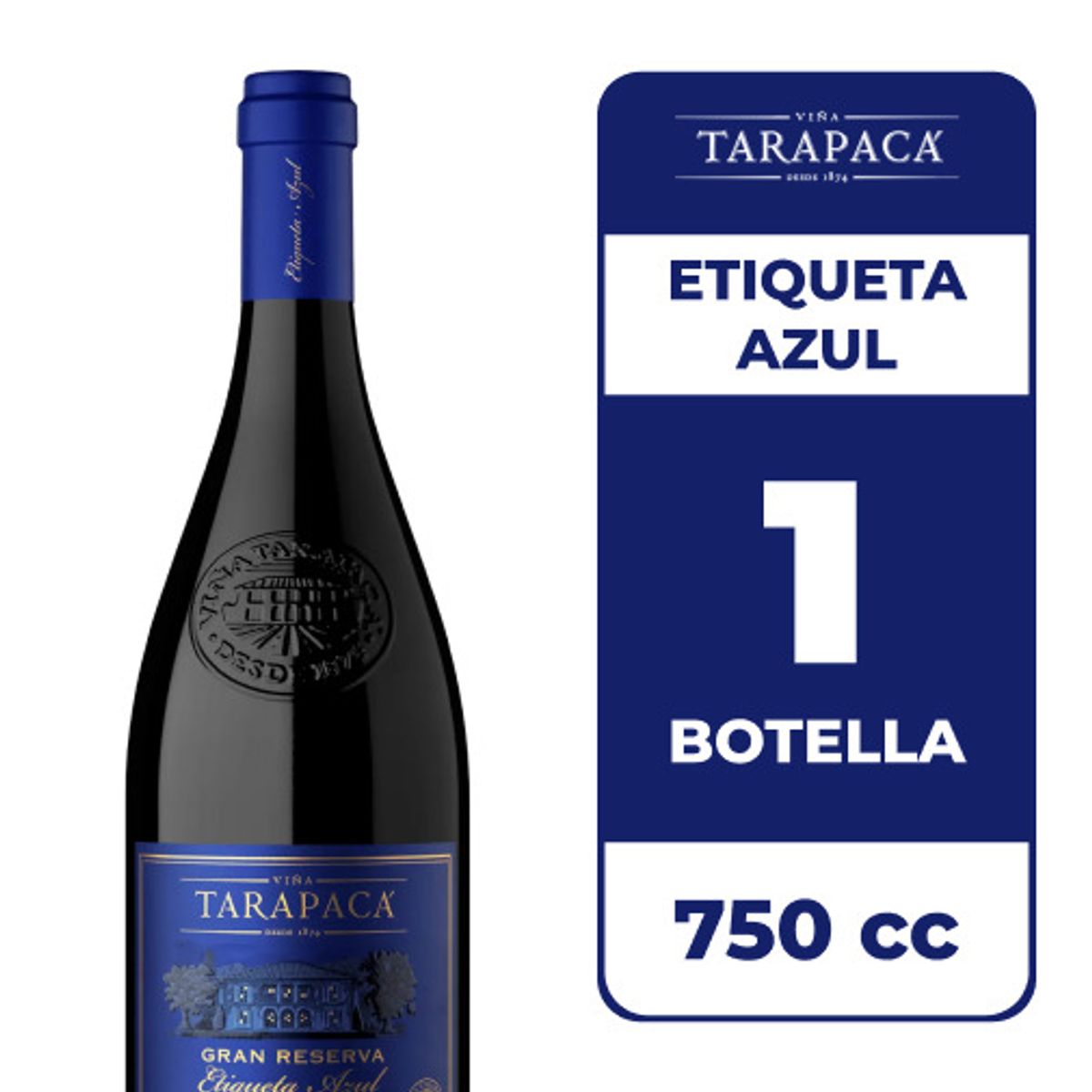 TARAPACA - Vino Tarapacá Gran Reserva Etiqueta Azul 750cc