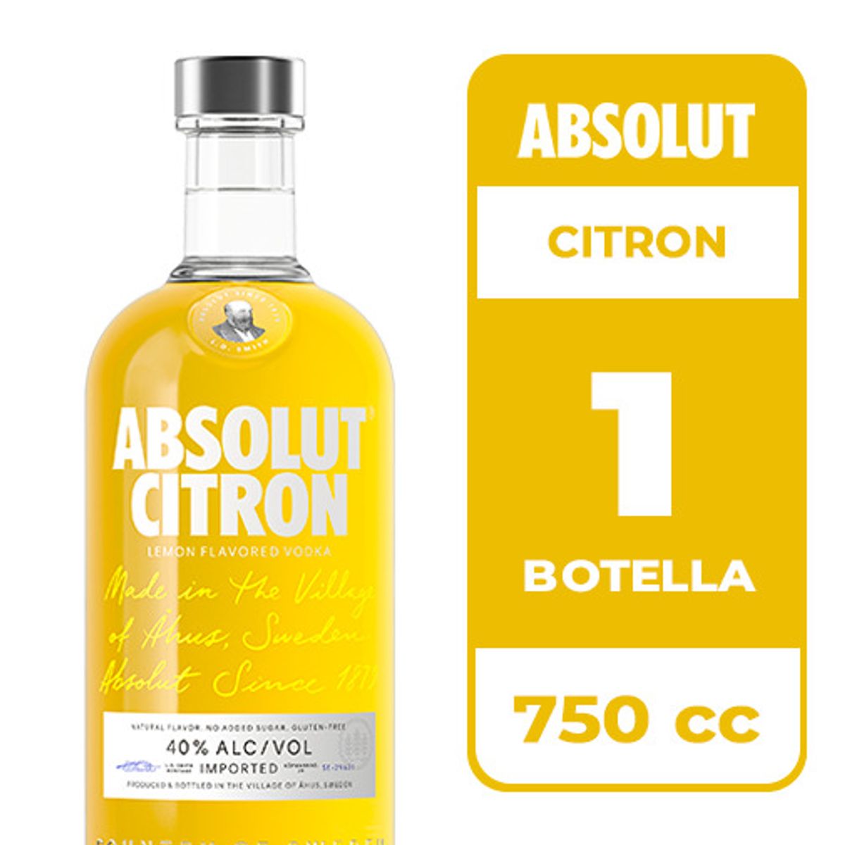 ABSOLUT - Vodka Absolut Citron 40° 750cc