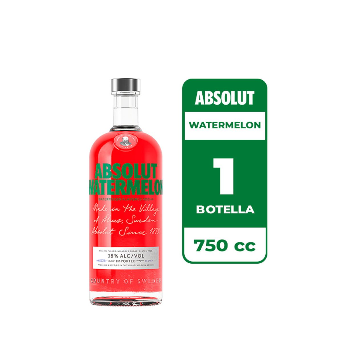 ABSOLUT - Vodka Absolut Watermelon 38° 750cc