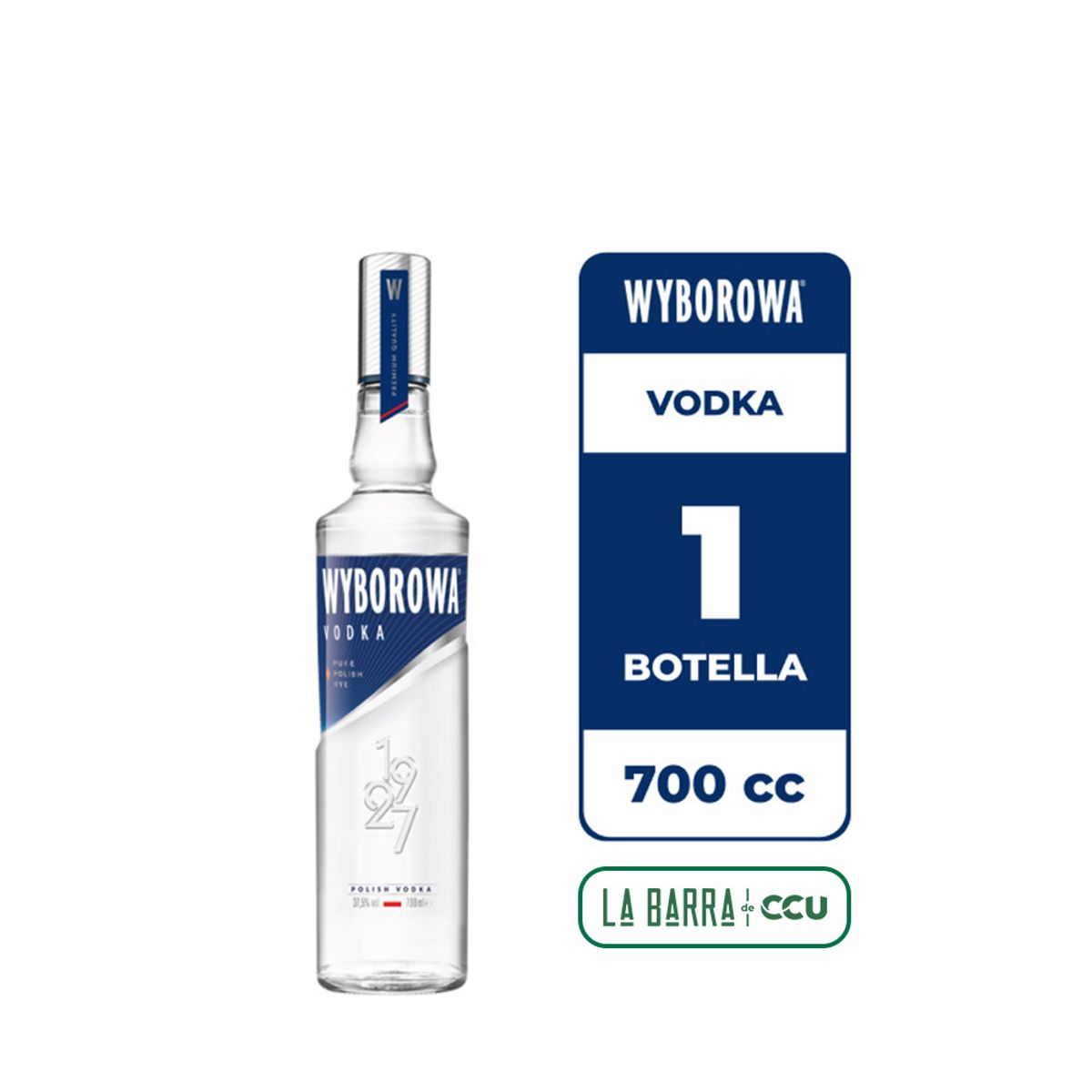 WYBOROWA - Vodka Wyborowa 37.5° 700cc