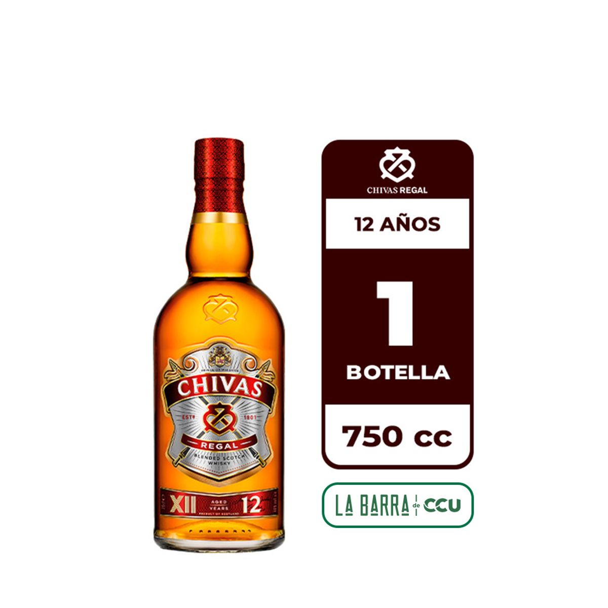 CHIVAS REGAL - Whisky Chivas Regal 12 Años 40° 750cc