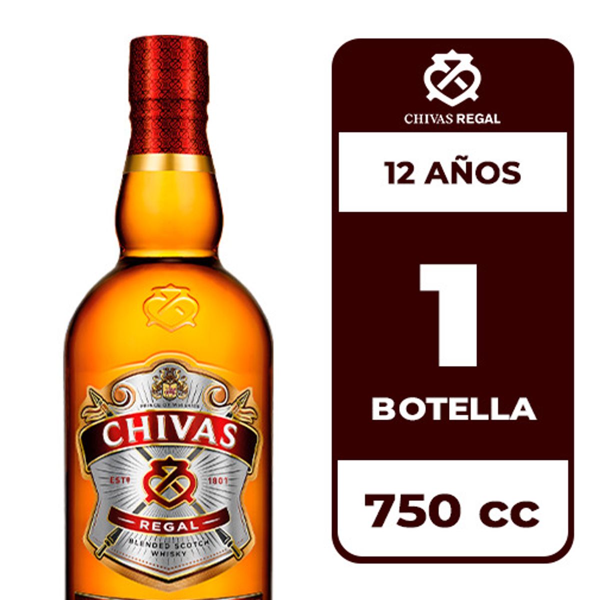 CHIVAS REGAL - Whisky Chivas Regal 12 Años 40° 750cc