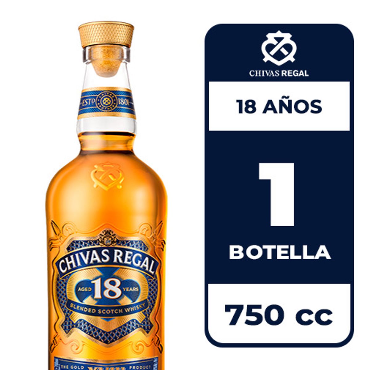 CHIVAS REGAL - Whisky Chivas Regal 18 Años 40° 750cc