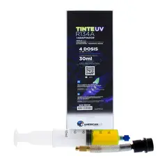 AMERICAN AIR - Tinte UV 30ml R134a Jeringa +Adaptador Ac Auto