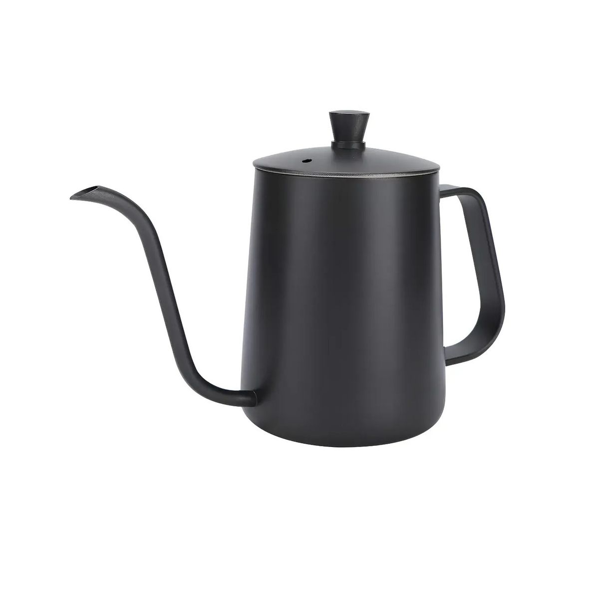 GENERICO - Tetera Cuello De Cisne De Acero Inoxidable Negro 600ml Labg