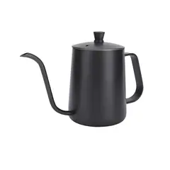 GENERICO - Tetera Cuello De Cisne De Acero Inoxidable Negro 600ml Labg