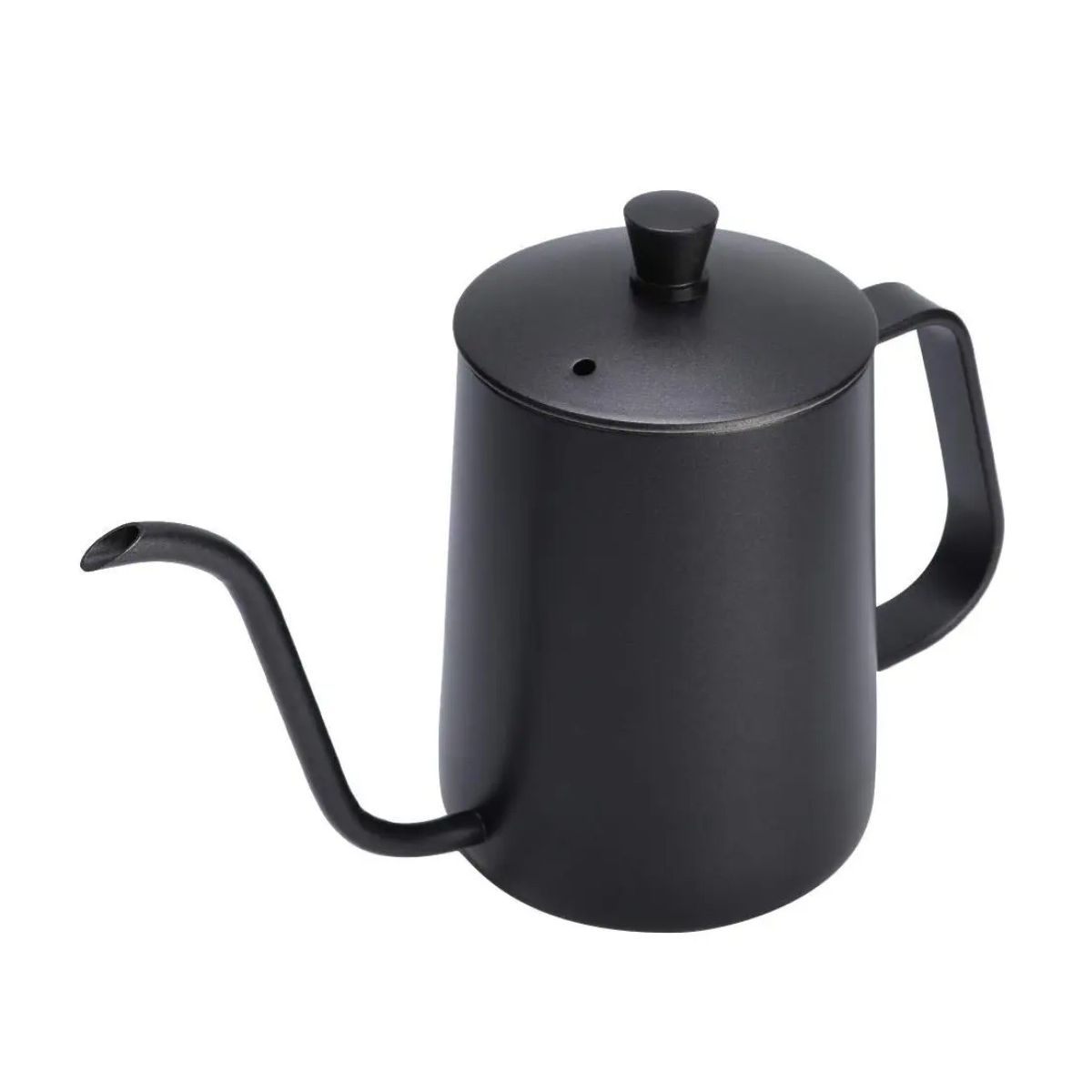 GENERICO - Tetera Cuello De Cisne De Acero Inoxidable Negro 600ml Labg