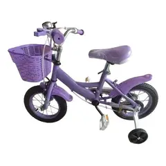 GENERICO - Bicicleta Aro 12 Infantil Canasto Con Ruedas De Aprendizaje