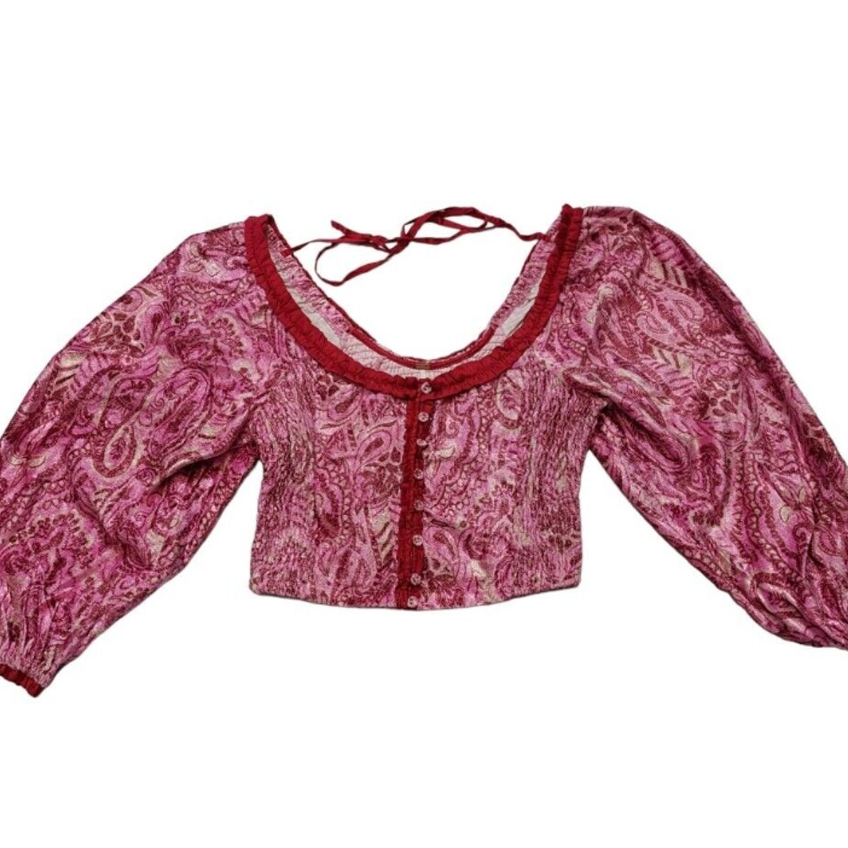 FREE PEOPLE - Dare Me Velvet Blouse In Retro Combo - Free People