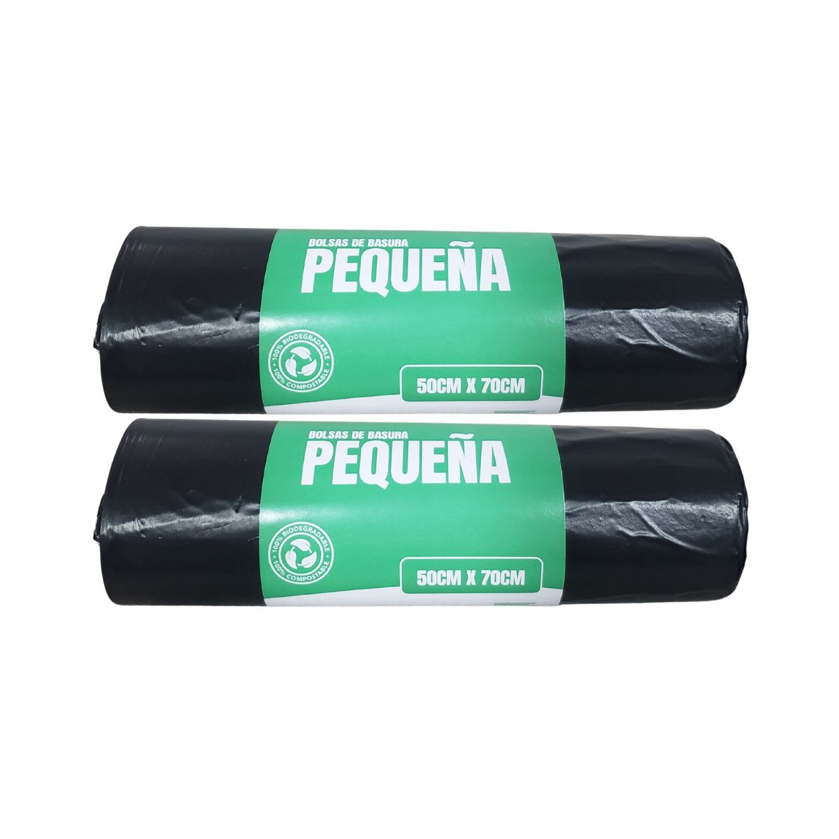 GENERICO - Pack 2 rollos Bolsas de Basura Pequeña 70x50cm
