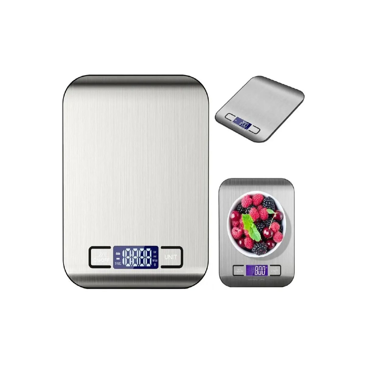 GENERICO - Balanza Pesa Digital Cocina Gramera Acero Inoxidable 5 Kilos Labg