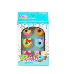 GENERICO - Pack 6 Gomas de Borrar Donut Kawaii 3cm