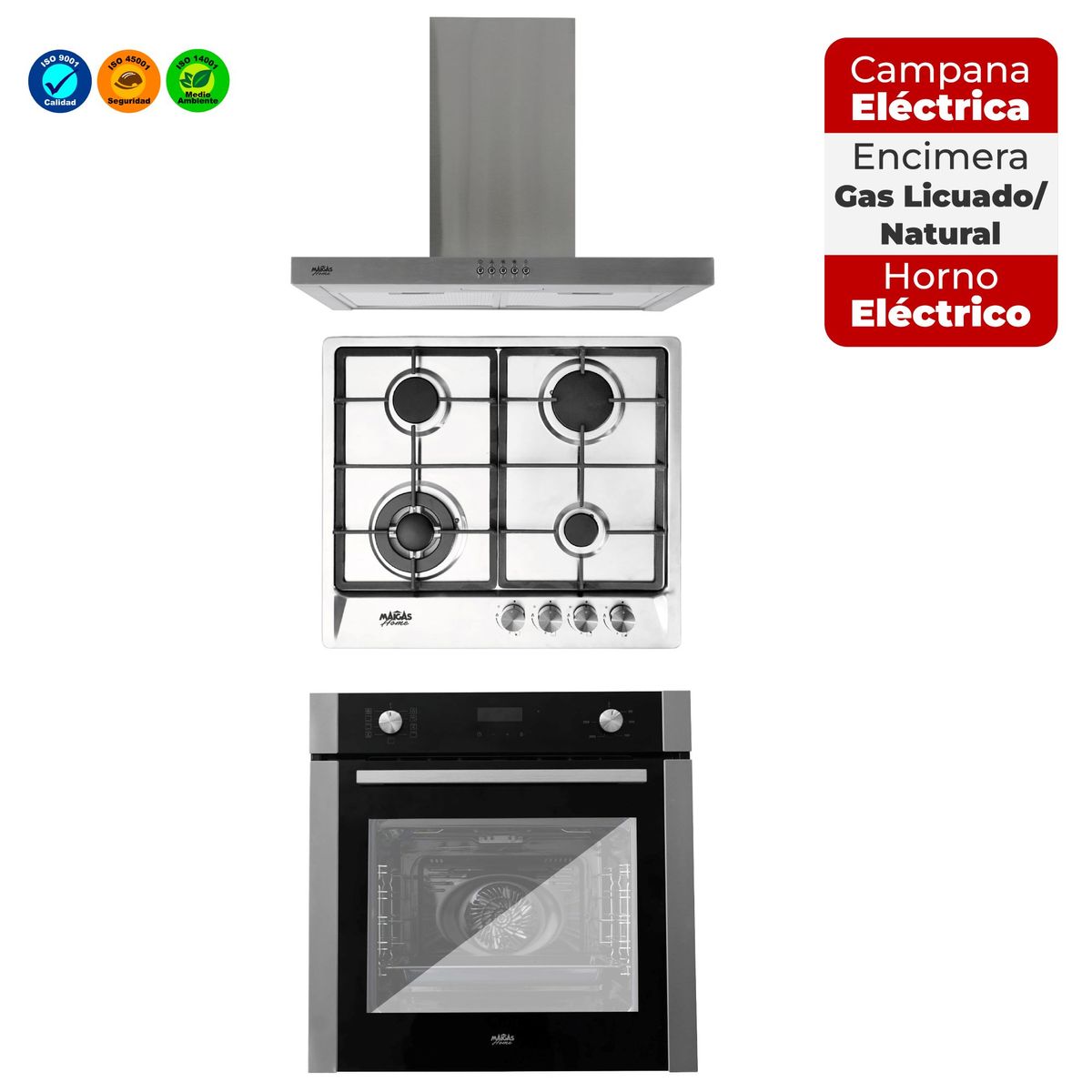 MAIGAS - KIT HORNO HE30D0  ENCIMERA HBS4508 CAMPANA 60M17